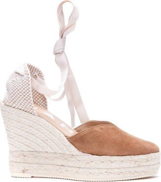 Lace-Up Wedge Heel Espadrilles