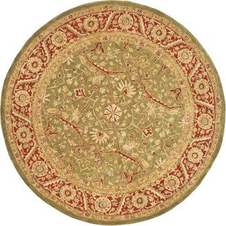 Anatolia AN523 Hand Tufted Round Traditional Area Rug - Green/Red - 8' X 8' Round