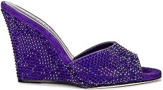 Holly Wanda Suede Crystal 95 Wedge in Purple