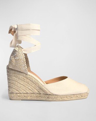 Carina Canvas Ankle-Wrap Wedge Espadrilles-AC