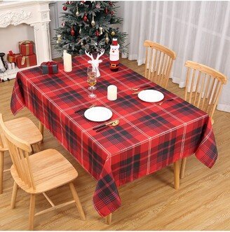 Red Plaid Christmas Tablecloth for Rectangle Tables,