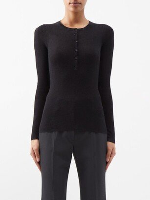 Julian Ribbed Cashmere-blend Henley Sweater