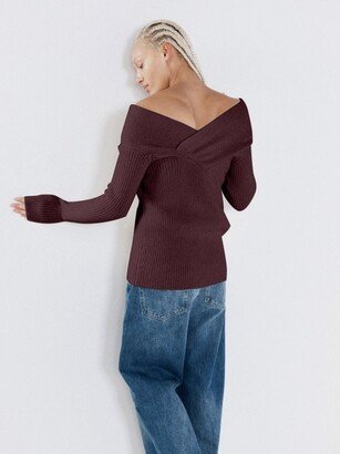 Off-the-shoulder Cashmere Blend Jumper