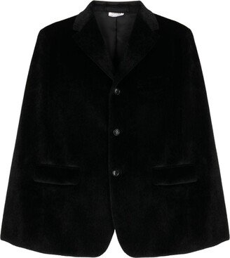 Peak-Lapels Textured-Finish Blazer