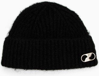 Black wool knit cap