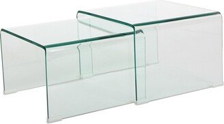 Set of 2 Ramona Nesting Tables Glass