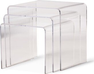 Acrylic Nesting Table 3-Pc Table Set Display Stands - 16W x 16H