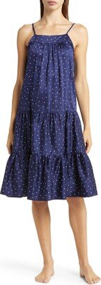 Olivia Spot Tiered Cotton Sateen Nightgown