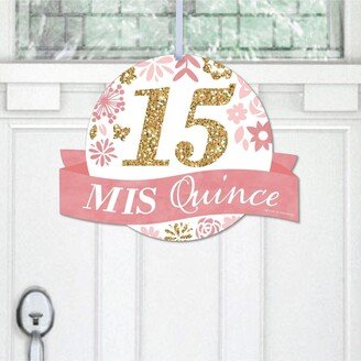 Big Dot Of Happiness Mis Quince Anos - Hanging Porch Quinceanera Outdoor Front Door Decor - 1 Pc Sign