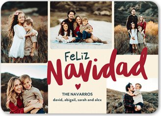 Holiday Cards: Loving Season Holiday Card, Beige, 5X7, Feliz Navidad, Matte, Signature Smooth Cardstock, Rounded