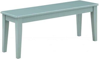 Bray 44 Inch Modern Rectangular Dining Bench, Tapered Legs, Teal Blue