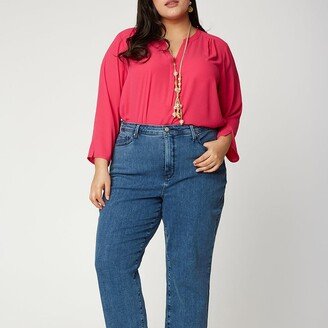 Relaxed Straight Skimmer Jeans In Plus Size