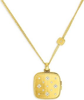 18K Yellow Gold Diamond Locket Pendant Necklace, 0.35 ct. tw.