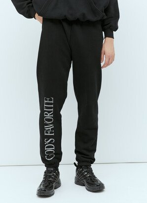 Praying God's Favorite Rhinestone Track Pants - Track Pants Black Xl