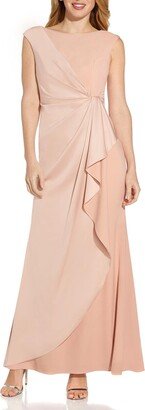 Womens Drapey Maxi Evening Dress