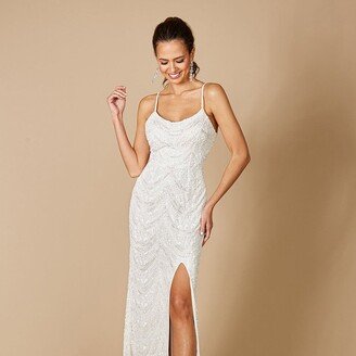 51092- Beaded Bridal Gown with Slit