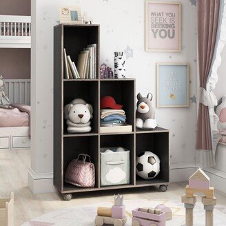 Seas Contemporary 6-Shelf Display Cabinet with Casters