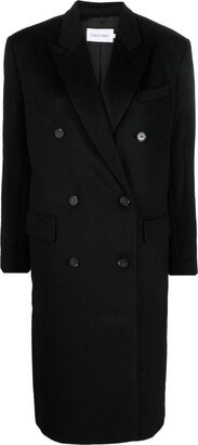 Double-Breasted Wool-Blend Coat-BD