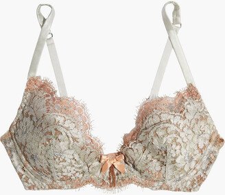 Lorelli bow-embellished embroidered tulle underwired bra