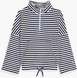 Striped terry cotton-blend sweatshirt