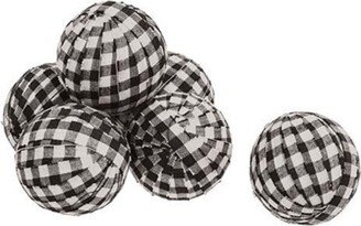 6/Set Black & White Buffalo Check Rag Balls