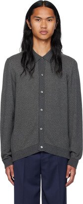 Gray Spread Collar Cardigan-AB