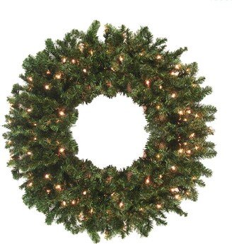 Northlight 8' Pre-Lit High Sierra Pine Commercial Artificial Christmas Wreath - Clear Lights