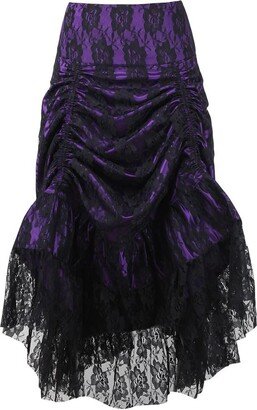 Daisy corsets Women's Plus Size w Lace Overlay Ruched Bustle Skirt-AF