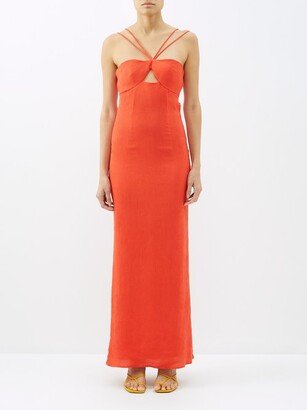 Gianna Cutout Crepe Maxi Dress