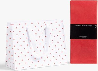 Heart Gift Bag & Tissue Paper Gift Wrap Set