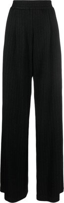 Stripe-Pattern High-Waist Trousers