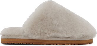 Gray Patch Shearling Slippers-AA