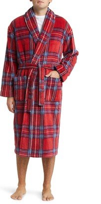 Plaid Shawl Collar Fleece Robe