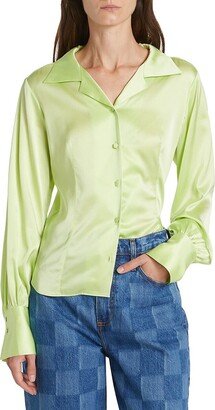 Femme Silk Button Down Shirt