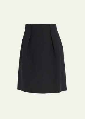 High-Rise Pleated Tulip Mini Skirt