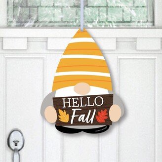 Big Dot of Happiness Fall Gnomes - Hanging Porch Autumn Harvest Party Outdoor Decorations - Front Door Decor - 1 Piece Sign