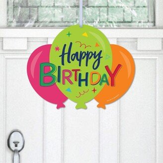 Big Dot Of Happiness Cheerful Happy Birthday - Hanging Porch Outdoor Front Door Decor - 1 Pc Sign