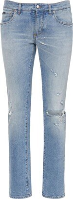 Distressed denim jeans-AI