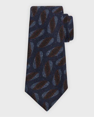 Men's Geometric-Print Silk Tie-AF