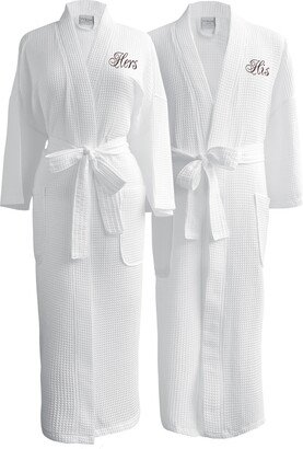 Conrad Egyptian Cotton His & Hers Waffle Spa Robe Set