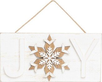 Wood 13.39 in. Multicolored Christmas Dimensional Joy Wall Art