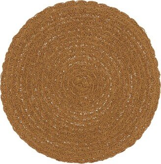 Saro Lifestyle Paper Woven Placemat, 15 Round, Caramel (Set of 4)