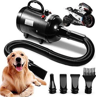 Aiiyme 4.3HP/3200W Pro High Velocity Dog Grooming and Blow Dryer with Adjustable Airflow and Temperature, Flexible Hose, and 4 Attachment Nozzles