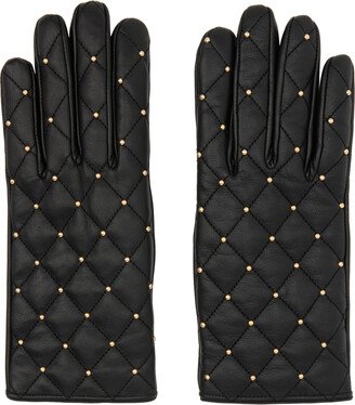 Black Studded Gloves