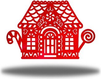 Christmas Winter Gingerbread House Metal Wall Art