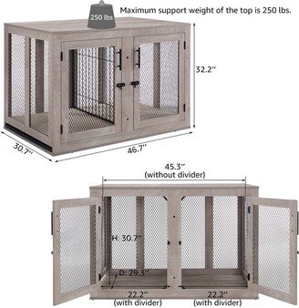 unipaws Large Pet Crate Dog Crate with Optional Divider for Large Dog