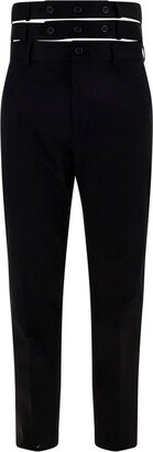 Double Belt Tailored Stretch Pants
