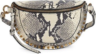 Skano Snake-Embossed Leather Belt Bag