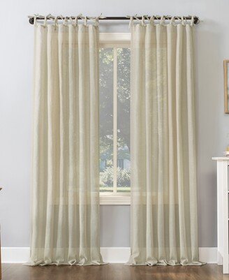 No. 918 Bethany Slub Textured Sheer Tie Top Curtain Panel, 50