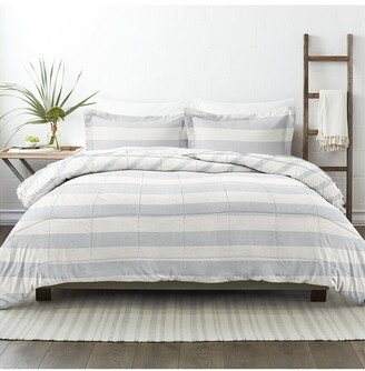 Down Alt Distressed Stripe Reversible Comforter Set